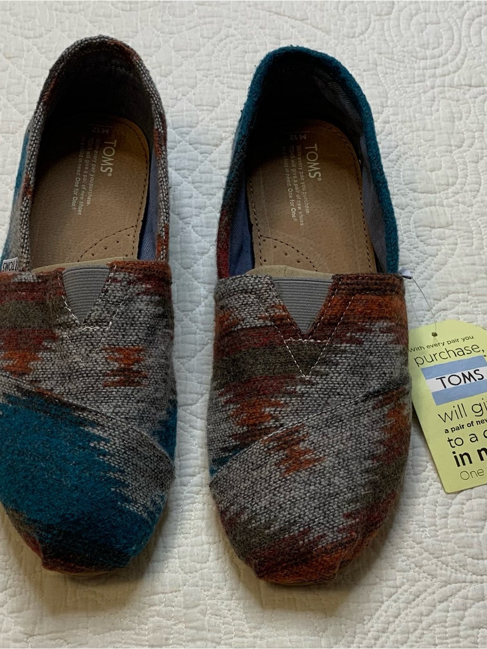 TOMS Men's Multicolor Slip-On Loafers - Gray & Teal